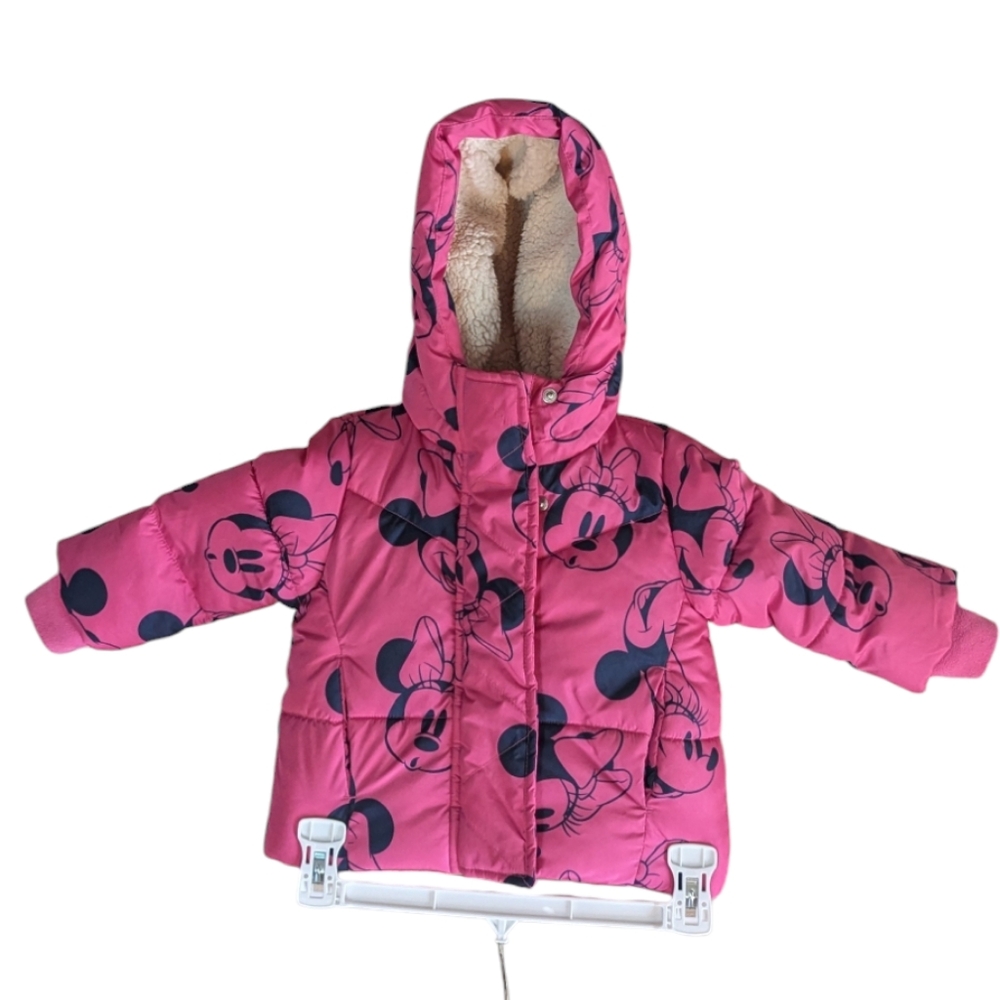 Gap, Disney, pink Minnie mouse puffer jacket. Size 12-18 months